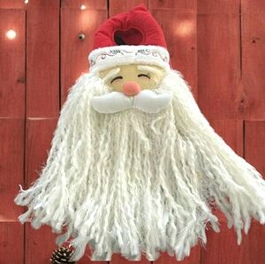 Vintage JC Penny Home Collection Santa Claus White/Red Bells Door Hanger Decor